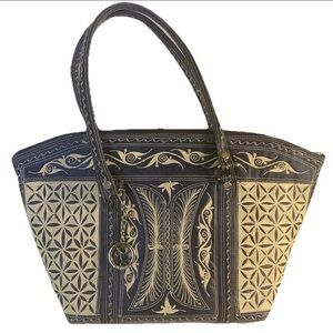 Banda bags tote bag handcrafted embroidered zip closure - like new